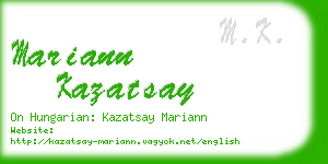 mariann kazatsay business card